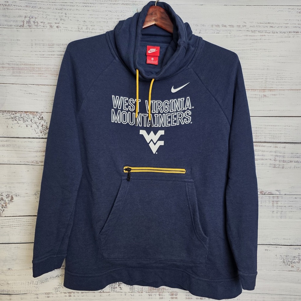 Nike Cowl Neck Sweatshirt West Virginia Mountaineers Womens‎ Medium Navy Blue